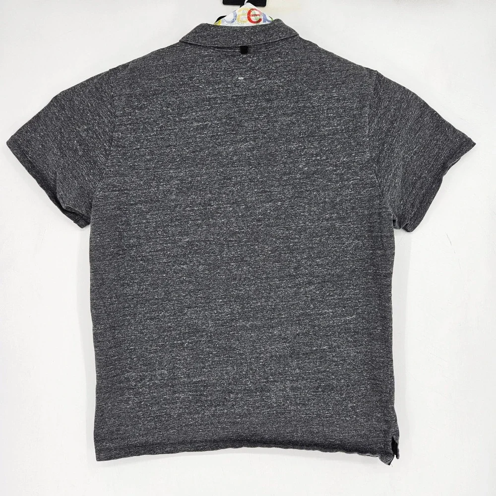 Rag & Bone Polo Shirt Mens‎ XL Short Sleeve Casual Preppy Heather Gray Black